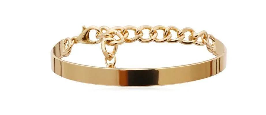 Womens Boho Thick Gold Charm Bracelets 4Pc Set Bangles