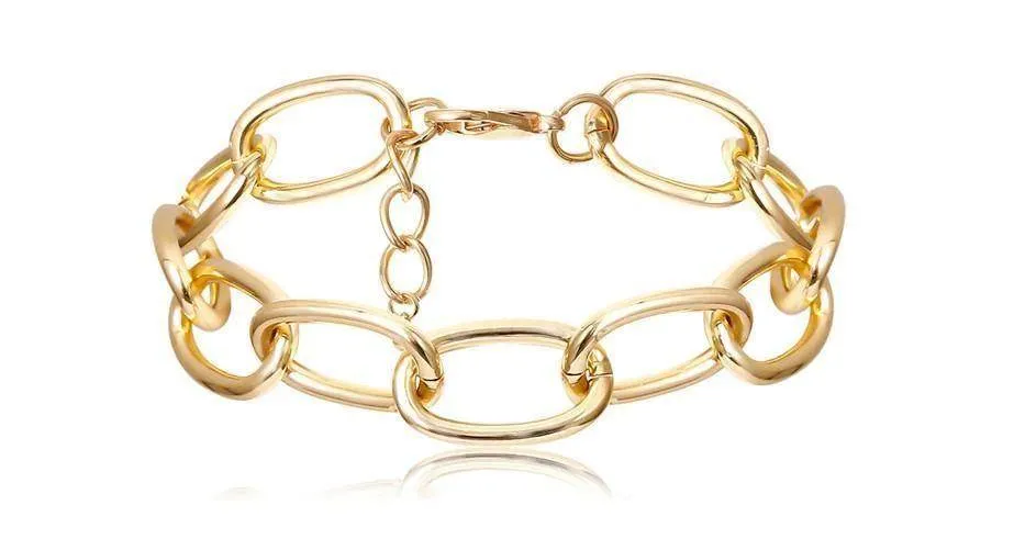 Womens Boho Thick Gold Charm Bracelets 4Pc Set Bangles